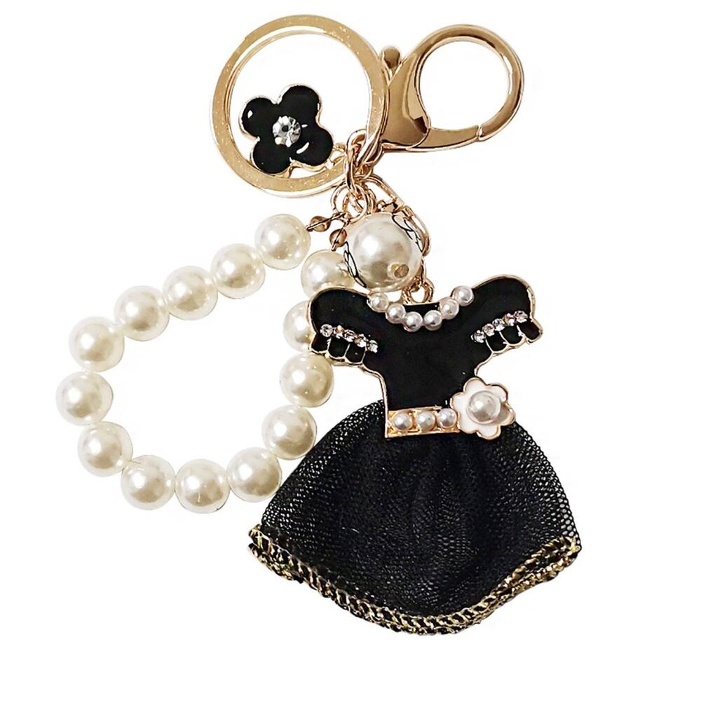 Keyring Bag Charm w/ Wristlet | Little Black Dress